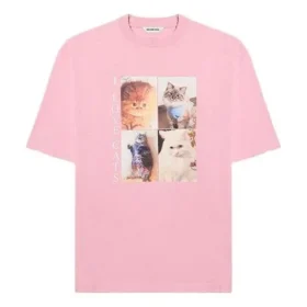 Camiseta con estampado, cuello redondo y manga corta, rosa 641532TJVG85630