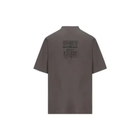 Camiseta con etiqueta de cuidado, corte medio «Gris-Negro» 724514TNVL91219