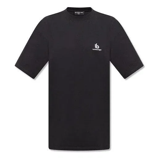 Camiseta con logotipo «Sporty B» de corte holgado «Negro» 681045TLVN11070