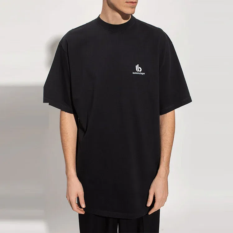 Camiseta con logotipo «Sporty B» de corte holgado «Negro» 681045TLVN11070