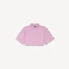 Camiseta corta de mujer «520 stickers» en rosa antiguo/blanco