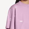 Camiseta corta de mujer «520 stickers» en rosa antiguo/blanco