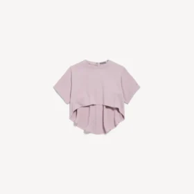 Camiseta corta de mujer con cola en rosa empolvado