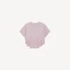 Camiseta corta de mujer con cola en rosa empolvado Camiseta corta de mujer con cola en rosa empolvado