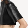 Camiseta corta de mujer en negro Camiseta corta de mujer en negro