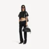 Camiseta corta de mujer «Train» en negro