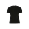 Camiseta de algodón con estampado del logotipo de la temporada SS21, negra, 612964TJVD91034