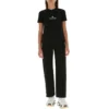 Camiseta de algodón con estampado del logotipo de la temporada SS21, negra, 612964TJVD91034