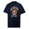 Camiseta de algodón con estampado del logotipo universitario «Black» 676589TLV898067