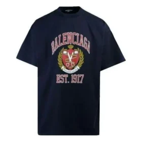 Camiseta de algodón con estampado del logotipo universitario «Black» 676589TLV898067