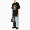 Camiseta de algodón con estampado del logotipo universitario «Black» 676589TLV898067