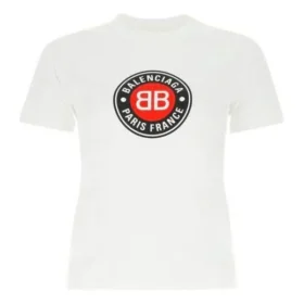 Camiseta de algodón estampada de manga corta, blanca 612964TJVD69000