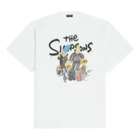 Camiseta de algodón oversize Balenciaga x THE SIMPSONS «Blanca» 676589TLVG70901