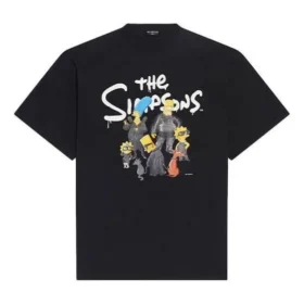 Camiseta de algodón oversize de Balenciaga x LOS SIMPSONS «Negro» 676589TLVG71000