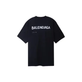 Camiseta de Balenciaga con diseño dibujado a mano, corte grande «Negro» 641675TOVO51070