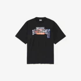 Camiseta de corte medio para hombre «Bumper Stickers» en negro