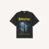 Camiseta de corte medio «The Address» para hombre en negro lavado