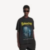 Camiseta de corte medio «The Address» para hombre en negro lavado