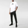 Camiseta de corte regular con tejido entrelazado «Blanca» 578139TEV489044
