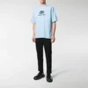Camiseta de corte regular con tejido entrelazado «Light Blue» 578139TGV755840