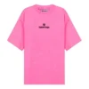 Camiseta de cuello redondo con bordado de la colección SS21, rosa, 641532TJVA95764