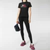 Camiseta de cuello redondo con estampado de logotipo, negra 612964TIVD51000