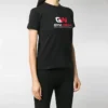 Camiseta de cuello redondo con estampado de logotipo, negra 612964TIVD51000