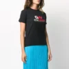 Camiseta de cuello redondo con estampado, negra 620941TIVD51000