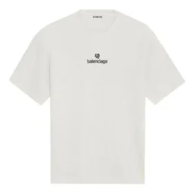 Camiseta de cuello redondo con logotipo del patrocinador, blanca 612965TJVD99054 Camiseta de cuello redondo con logotipo del patrocinador, blanca 612965TJVD99054