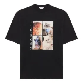 Camiseta de cuello redondo estampada, negra, 641532TJVG81000 Camiseta de cuello redondo estampada, negra, 641532TJVG81000