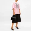Camiseta de cuello redondo y manga corta rosa 641532TJVI31401
