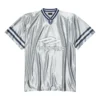Camiseta de fútbol 3B con cuello en V, brillante y oversize «Gris-Blanco» 857113TTVQ71461