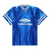 Camiseta de fútbol 3B de cuello en V, de punto brillante y oversize «Azul real/Blanco» 857113TTVQ74701