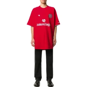 Camiseta de fútbol oversize «Rojo-Blanco» 641658TJV516540
