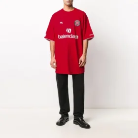 Camiseta de fútbol oversize «Rojo y blanco» 641666TJV056540