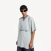 Camiseta de fútbol para hombre 3b con cuello en V, oversize, en gris/blanco Camiseta de fútbol para hombre 3b con cuello en V, oversize, en gris/blanco