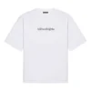 Camiseta de hombre Balenciaga con cuello redondo, estampado de letras y manga corta, color blanco 620969TIV509040