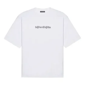 Camiseta de hombre Balenciaga con cuello redondo, estampado de letras y manga corta, color blanco 620969TIV509040 Camiseta de hombre Balenciaga con cuello redondo, estampado de letras y manga corta, color blanco 620969TIV509040