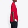 Camiseta de hombre Balenciaga con estampado de letras, cuello redondo, manga corta y agujeros, color rojo 651795TKVB86295