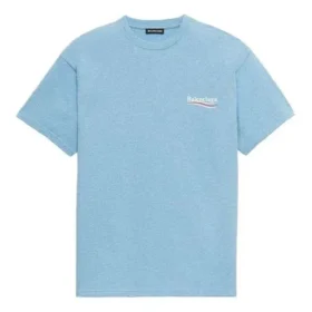 Camiseta de hombre Balenciaga con estampado de Political Campaign, cuello redondo y manga corta, azul 570803TBV425840 Camiseta de hombre Balenciaga con estampado de Political Campaign, cuello redondo y manga corta, azul 570803TBV425840