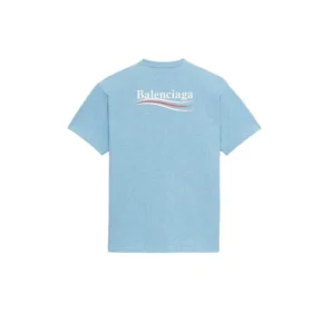 Camiseta de hombre Balenciaga con estampado de Political Campaign, cuello redondo y manga corta, azul 570803TBV425840 Camiseta de hombre Balenciaga con estampado de Political Campaign, cuello redondo y manga corta, azul 570803TBV425840