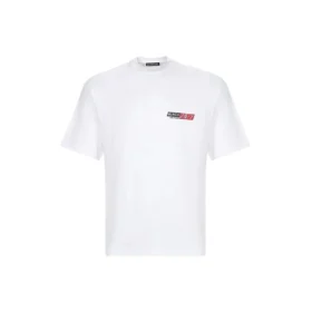 Camiseta de hombre Balenciaga de cuello redondo y manga corta, color blanco, 612966TIVD19000 Camiseta de hombre Balenciaga de cuello redondo y manga corta, color blanco, 612966TIVD19000