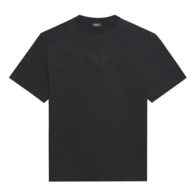 Camiseta de hombre Balenciaga Temporada Primavera-Verano 2021 con estampado del logotipo, holgada, cuello redondo y manga corta, color negro 641675TKV711069 Camiseta de hombre Balenciaga Temporada Primavera-Verano 2021 con estampado del logotipo, holgada, cuello redondo y manga corta, color negro 641675TKV711069