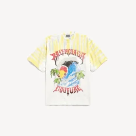 Camiseta de hombre de corte medio con estampado «extreme tie dye» en blanco