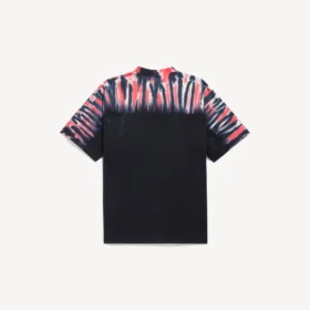 Camiseta de hombre de corte medio con estampado «extreme tie dye» en negro