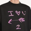 Camiseta de hombre «i<3 u» de corte medio en negro Camiseta de hombre «i<3 u» de corte medio en negro