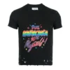 Camiseta de jersey con estampado desgastado, corte pequeño, «Washed Black» 612964TMVH31055
