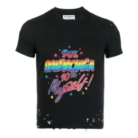 Camiseta de jersey con estampado desgastado, corte pequeño, «Washed Black» 612964TMVH31055 Camiseta de jersey con estampado desgastado, corte pequeño, «Washed Black» 612964TMVH31055
