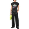Camiseta de jersey con estampado desgastado, corte pequeño, «Washed Black» 612964TMVH31055