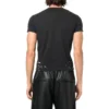 Camiseta de jersey con estampado desgastado, corte pequeño, «Washed Black» 612964TMVH31055